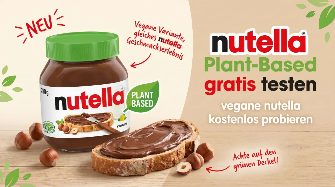 nutella Plant-Based gratis testen: vegane nutella kostenlos probieren